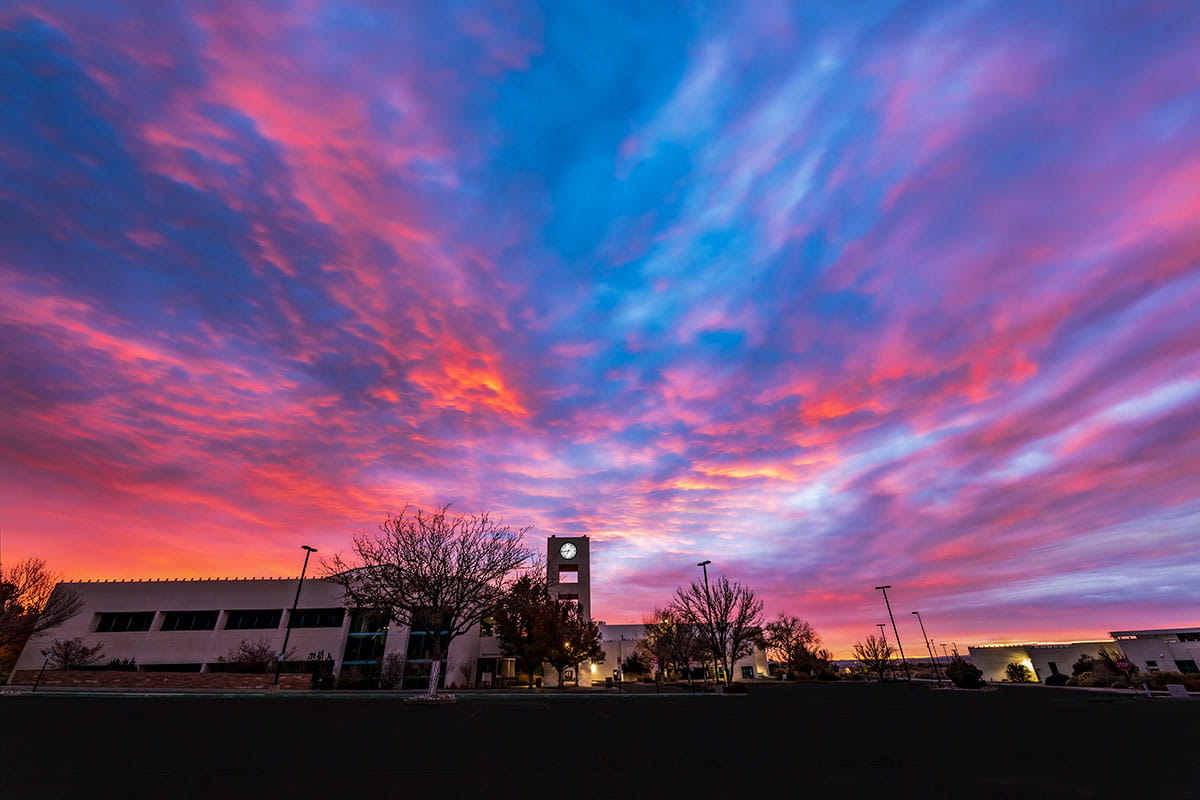 Sunset over SJC Main campus