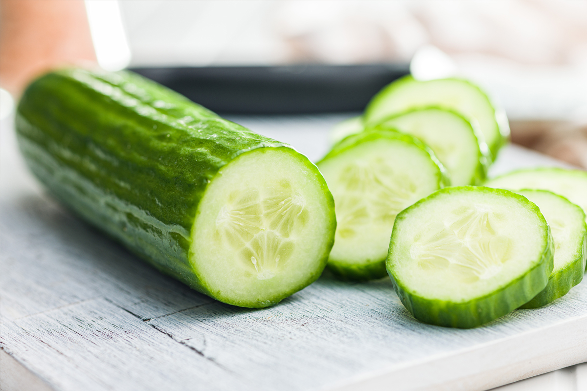 A cucumber sliced into several rounds