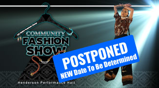 A Hanger with the SJC Native American Center Community Fashion Show Postponed New Date To Be Determined withe a tribal background and a women in tribal fashion.