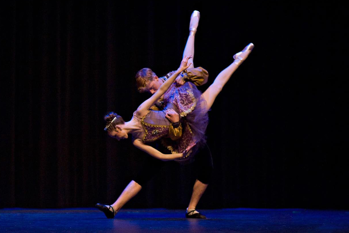 Two Ballet Dancers on stage