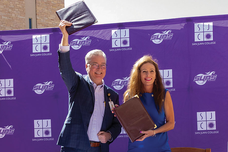 Jason Rounds President and CEO of SJRMC, Dr. Toni Hopper-Pendergrass President SJC