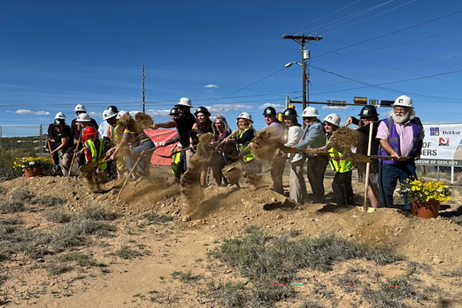 A group of individuals shoveling dirt at the SJC Dugan Museum ground breaking 2026