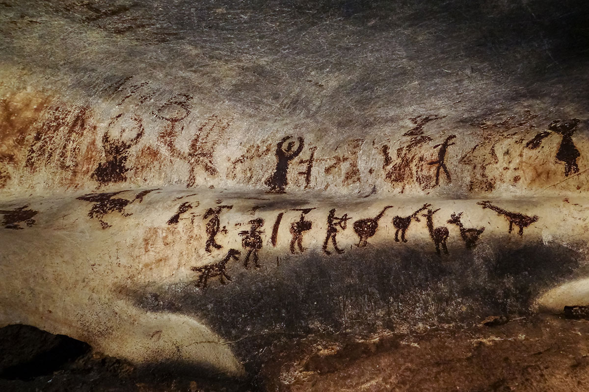 Petroglyphs inside cave