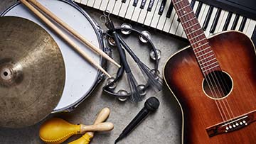 Variety of musical instruments