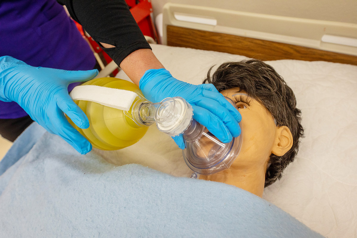 Maniken used for training in the Health Sciences Simulation Center