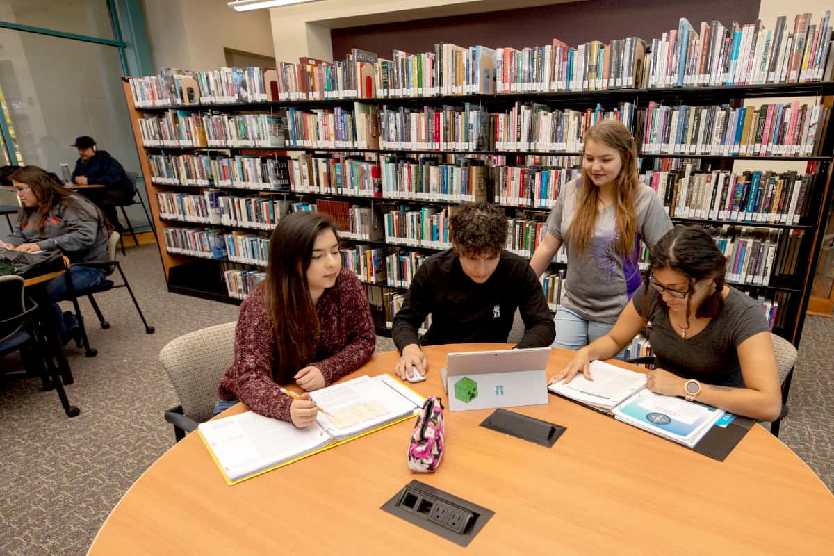 SJC students studying in the San Juan College Library