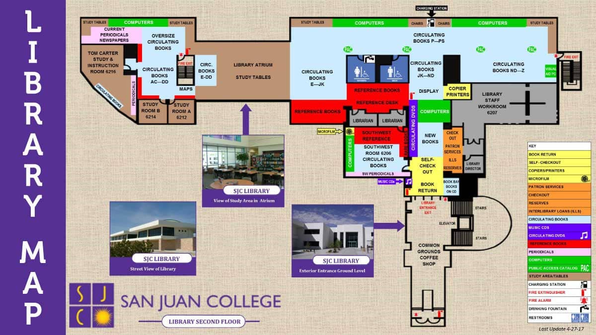 A map of the layout of the SJC Library