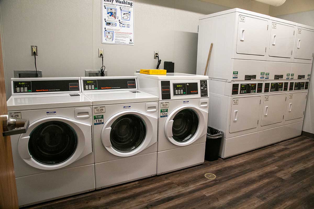 Shared Laundry room in San Juan College student housing.