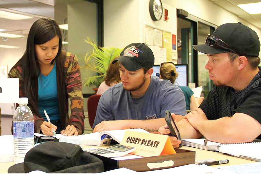 students at tutoring center
