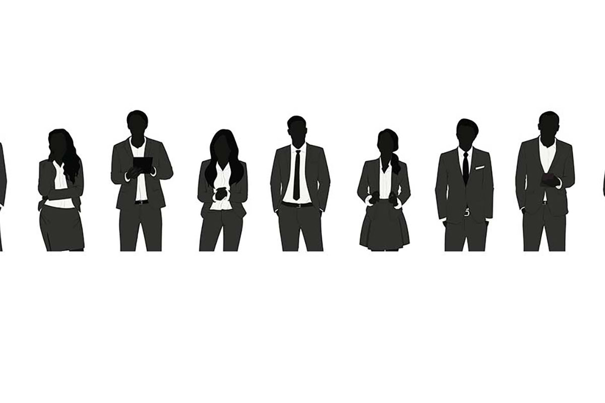 silhouette image of business people