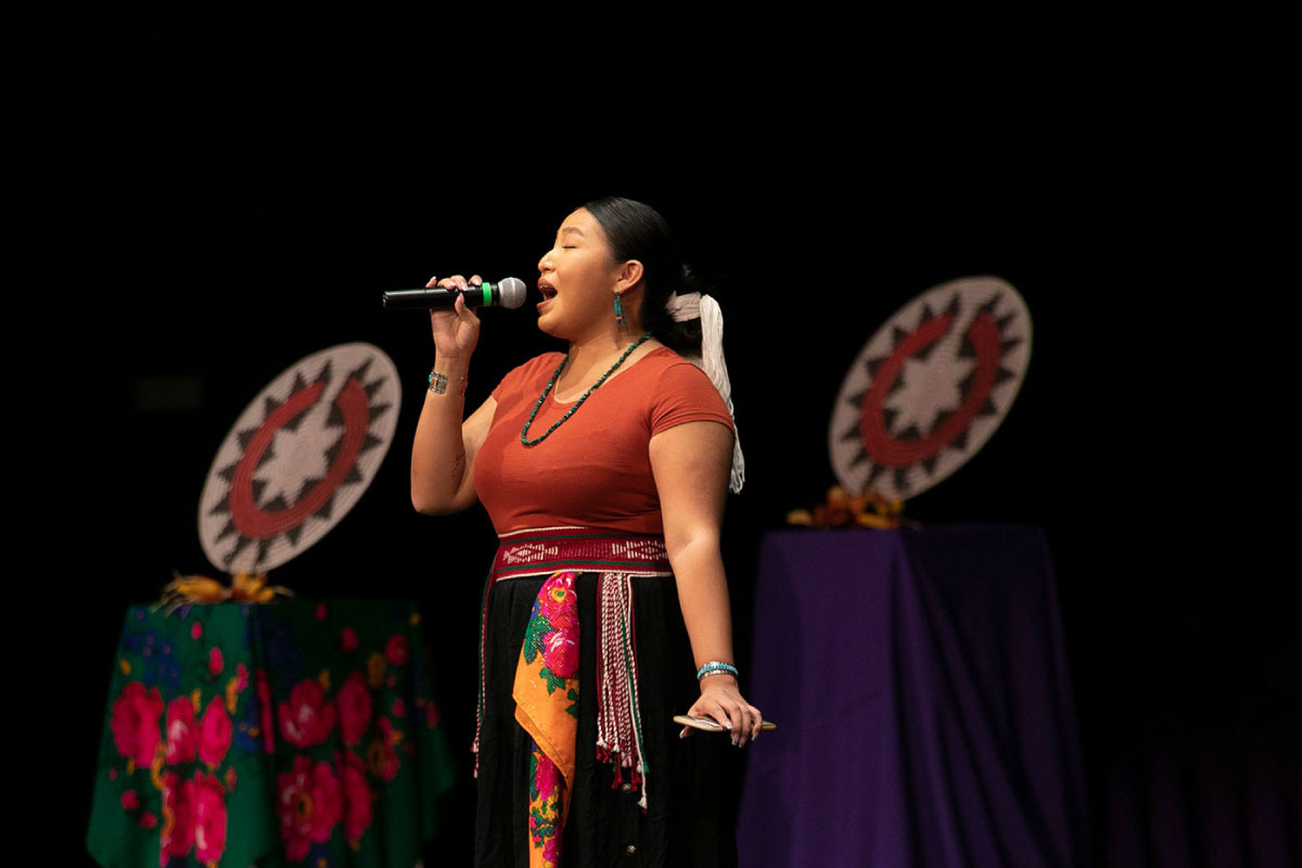 Ms. Indigenous contestant singing